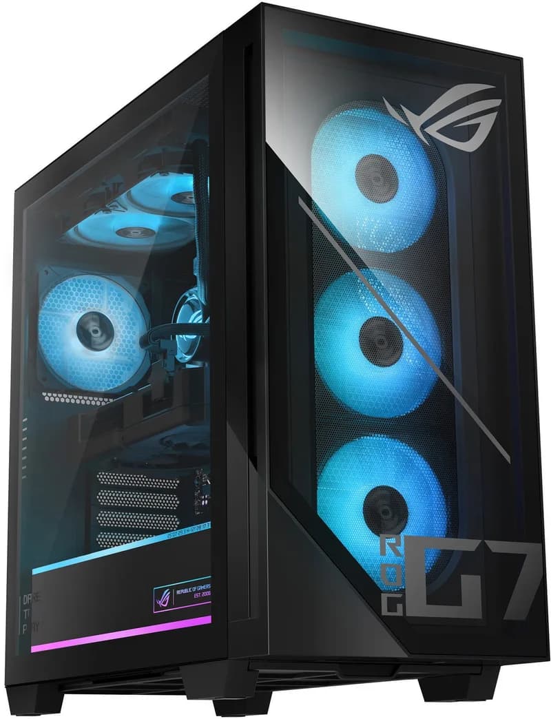 ASUS ROG G700 – RTX 5090 / Intel Core Ultra 7 265KF — Intel Core Ultra 7 265KF (20 jader, až 5,5 GHz, 30 MB cache) · NVIDIA GeForce RTX 5090 32 GB GDDR7 · 64 GB DDR5 (2× 32 GB, rozšiřitelné až na 128 GB) · 2 TB SSD M.2 NVMe (PCIe 4.0 ×4) · Windows 11 Home — Erelen Olomouc